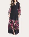 Sachin & Babi Jenny Gown In Malbec Blooms In Black