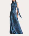 Sachin & Babi Kayla Halter Gown In Blue