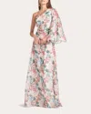 Sachin & Babi Keely One-shoulder Gown In Antico Botanico