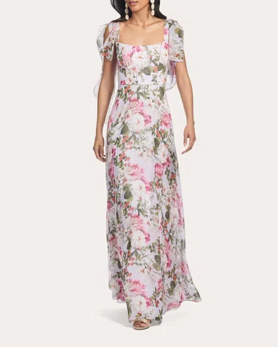 Sachin & Babi Women's Pearl Floral Chiffon A-line Gown Polyester In Multi