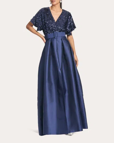 Sachin & Babi Simone Gown In Navy In Blue