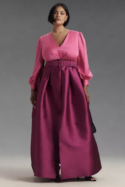 Sachin & Babi Zoe Belted Gown In Pink