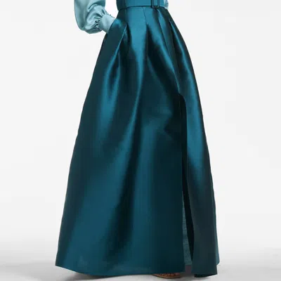 Sachin & Babi Zoe Gown In Seaglass/deep Teal