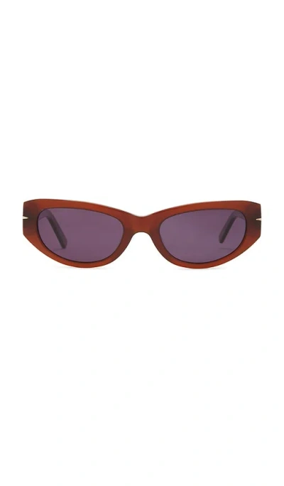 Sad Eyewear Bleach Polarized Sunglasses In Tobacco & Plum Lens