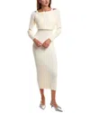 Sadie & Sage 2pc Gabi Sweater Top & Dress Set In White