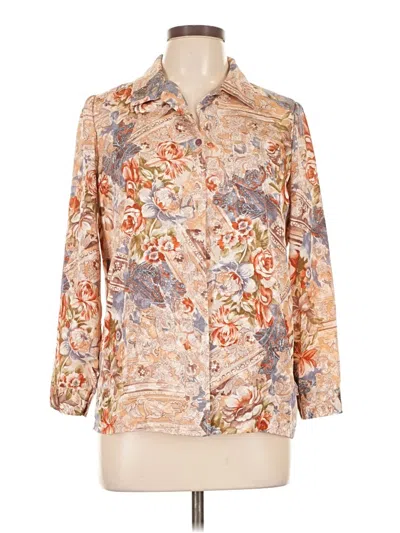 Pre-owned Sadie & Sage 3/4 Sleeve Button Down Shirt In Tan