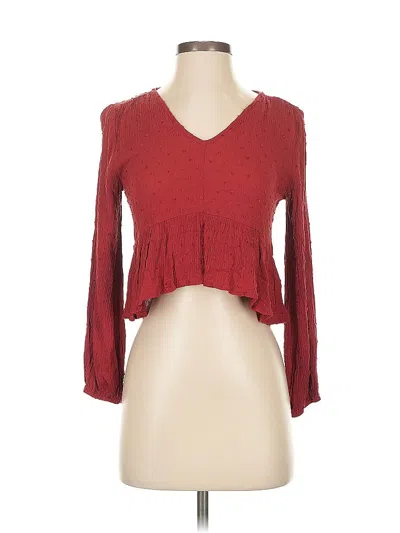 Pre-owned Sadie & Sage 3/4 Sleeve Top Brown Sweetheart Neckline Tops