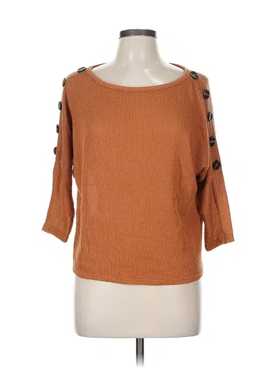 Pre-owned Sadie & Sage 3/4 Sleeve Top Orange Boatneck Tops