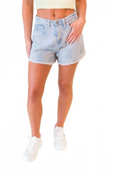 Sadie & Sage Aloha Denim Shorts In Light Denim