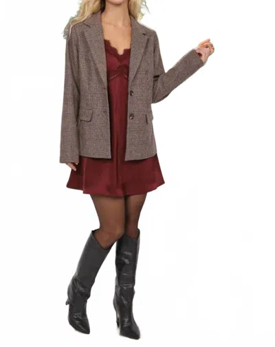 Sadie & Sage Amara Plaid Blazer In Brown In Black