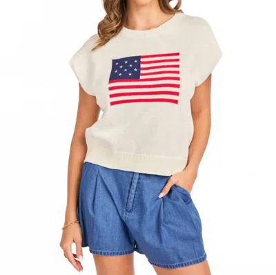Sadie & Sage American Dream Flag Sweater Vest In Ivory In Neutral