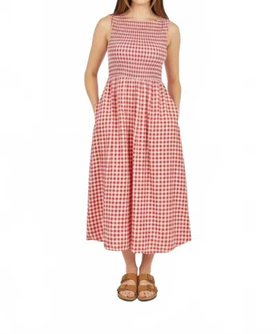 Sadie & Sage Apple Butter Gingham Midi Dress In Red
