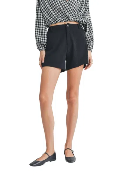 Sadie & Sage Artful Stretch Corduroy Shorts In Black
