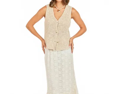 Sadie & Sage Ashtin Cardigan Vest In Taupe Ivory In Neutral