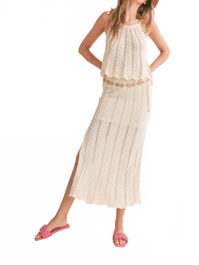 Sadie & Sage Baby Chevron Knit Maxi Skirt In Cream In White