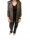 Sadie & Sage Backyard Ruched Sleeve Linen Blazer In Olive Brown In Brown
