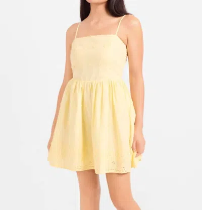 Sadie & Sage Beachglass Embroidered Mini Dress In Yellow