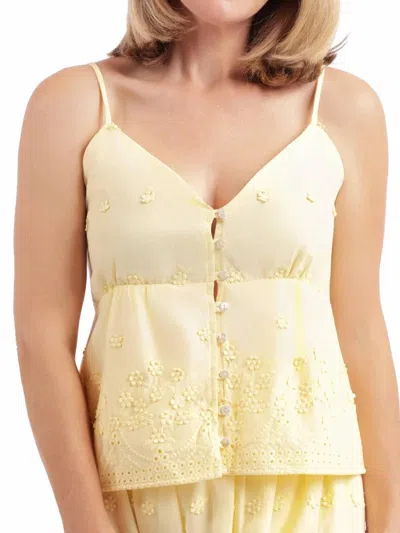 Sadie & Sage Beachglass Embroidered Tank In Yellow