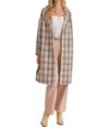 Sadie & Sage Bethany Coat In Pink Plaid In Brown
