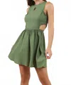 Sadie & Sage Braided Detail Cutout Mini Dress In Green In Green