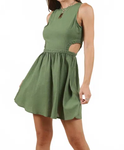 Sadie & Sage Braided Detail Cutout Mini Dress In Green