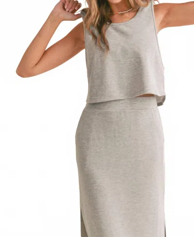 Sadie & Sage Break A Sweat Crop Tank In Heather Grey In Gray