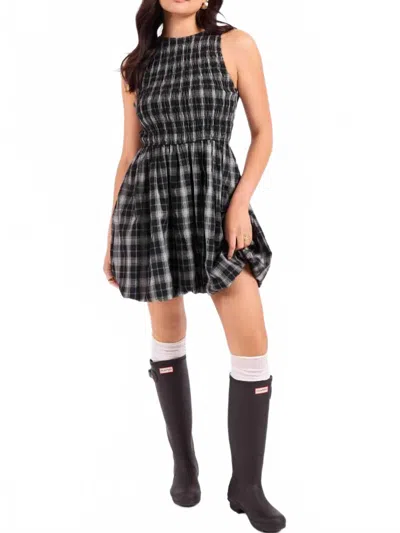 Sadie & Sage Bubble Plaid Dress In Black/white In Multi