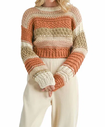 Sadie & Sage Butter Pecan Chunky Sweater In Brick Multi