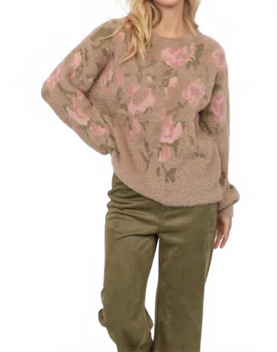 Sadie & Sage Camila Jacquard Sweater In Tan In Neutral