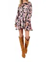 Sadie & Sage Candlelight Dolman Sleeve Mini Dress In Black Multi In Multi