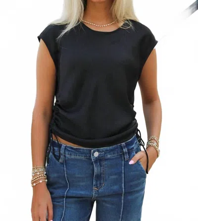 Sadie & Sage Ceremony Ruched Top In Black