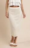 Sadie & Sage Cheese Board Midi Skirt In Ivory In White