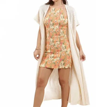 Sadie & Sage Cheese Board Short Sleeve Kimono In Ivory In Multi