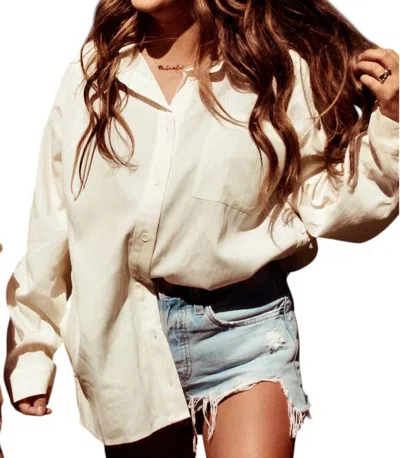 Sadie & Sage Ciao Long Sleeve Shirt In Ivory In Multi