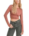 Sadie & Sage Cielo Gathered Banded T-shirt In Brown