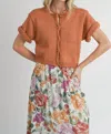 Sadie & Sage Coco Buttoned Sweater In Pumpkin