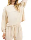 Sadie & Sage Comfort Only Sweatshirt In Cream