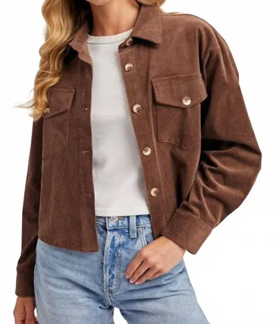 Sadie & Sage Cropped Leather Coat In Dark Brown