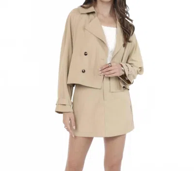 Sadie & Sage Cropped Trench Jacket In Khaki In Neutral