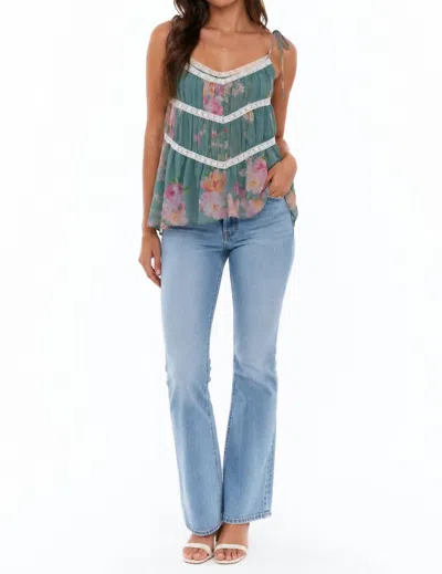 Sadie & Sage Desert Rose Lace Top In Sage In Multi