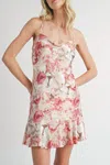 Sadie & Sage Dinner Bias Cowl Neck Dress In Soft Pink In Multi