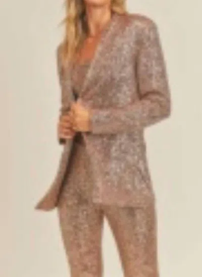 Sadie & Sage Disco Inferno Blazer In Gold