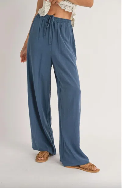 SADIE & SAGE DRAWSTRING WAIST PANTS IN INDIGO