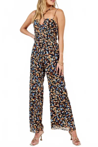 Sadie & Sage Dreamers Keyhole Front Jumpsuit In Black In Multi