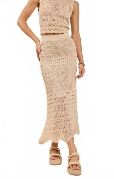 Sadie & Sage Dya Crochet Knit Midi Skirt In Cream In Neutral