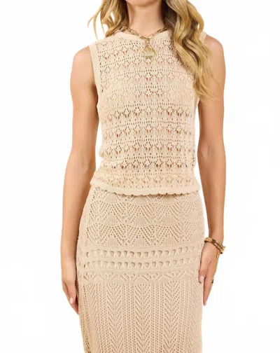Sadie & Sage Dya Scallop Hem Sweater Tank In Cream In Neutral