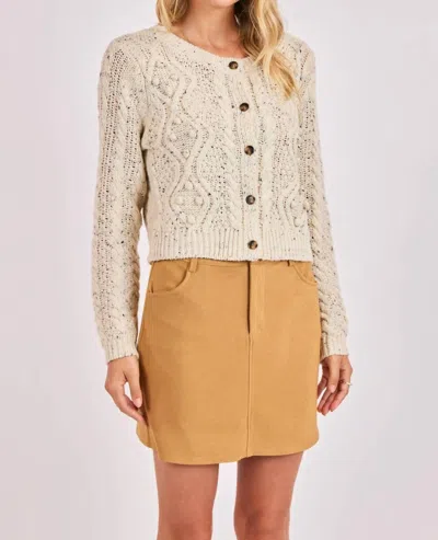 Sadie & Sage Effortless Cable Knit Cardigan In Oatmeal Melange In Neutral