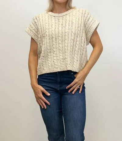 Sadie & Sage Effortless Cable Knit Sweater In Oatmeal Melange In Neutral