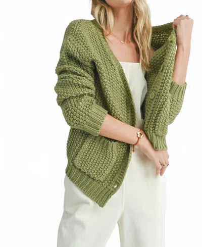 Sadie & Sage Eleanor Button Down Cardigan In Matcha In Green