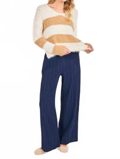 Sadie & Sage Emberly Fuzzy Stripe Sweater In Beige In Neutral